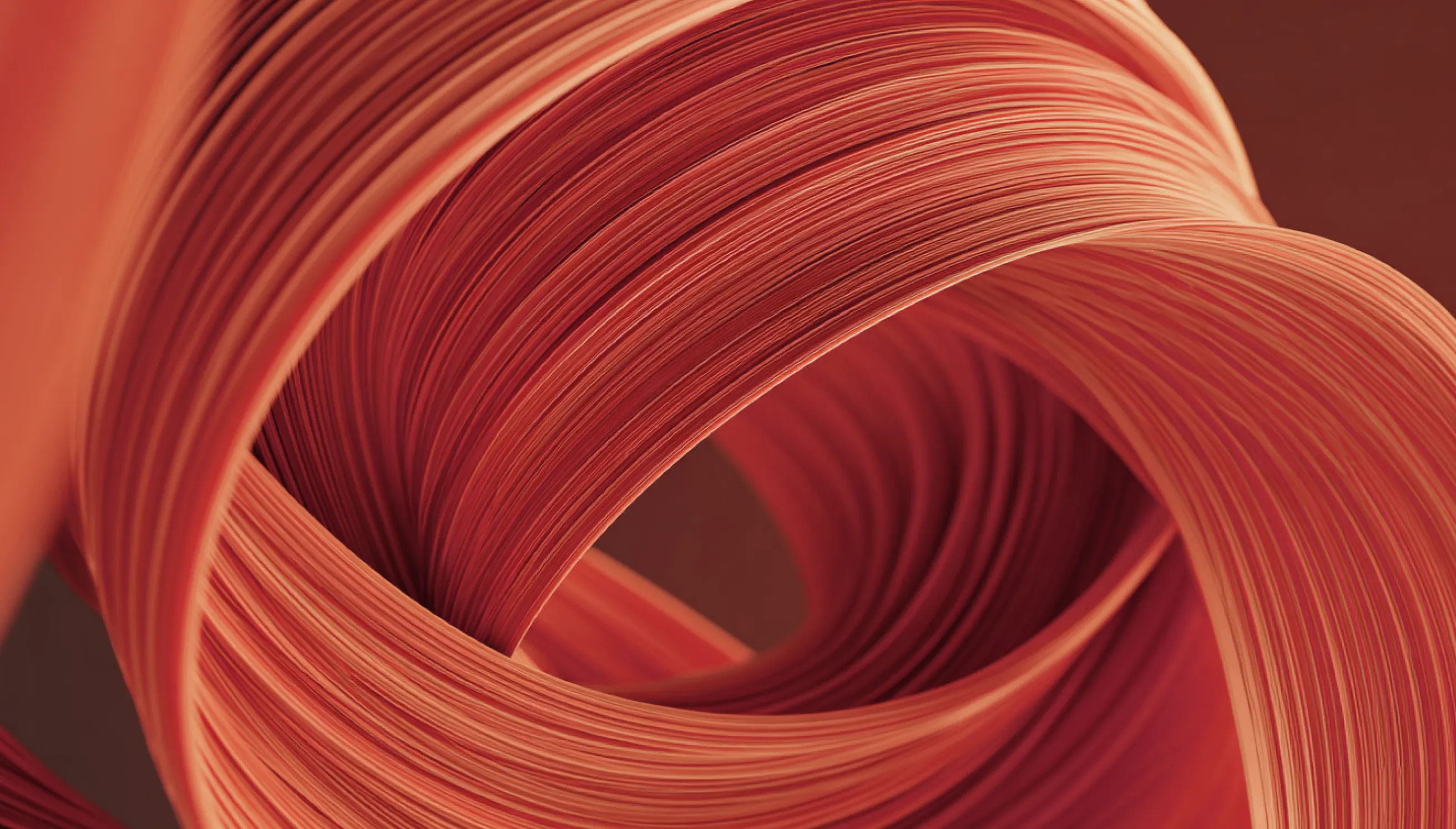 Red abstract curved lines forming a loop.
