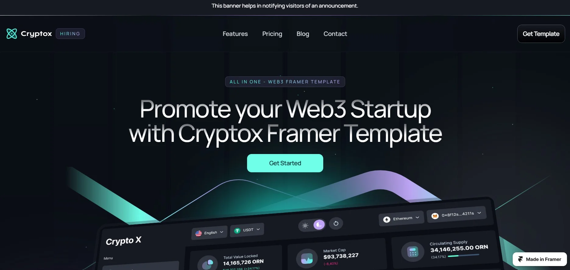 Best Framer Templates for Crypto and Web3 - CryptoX 