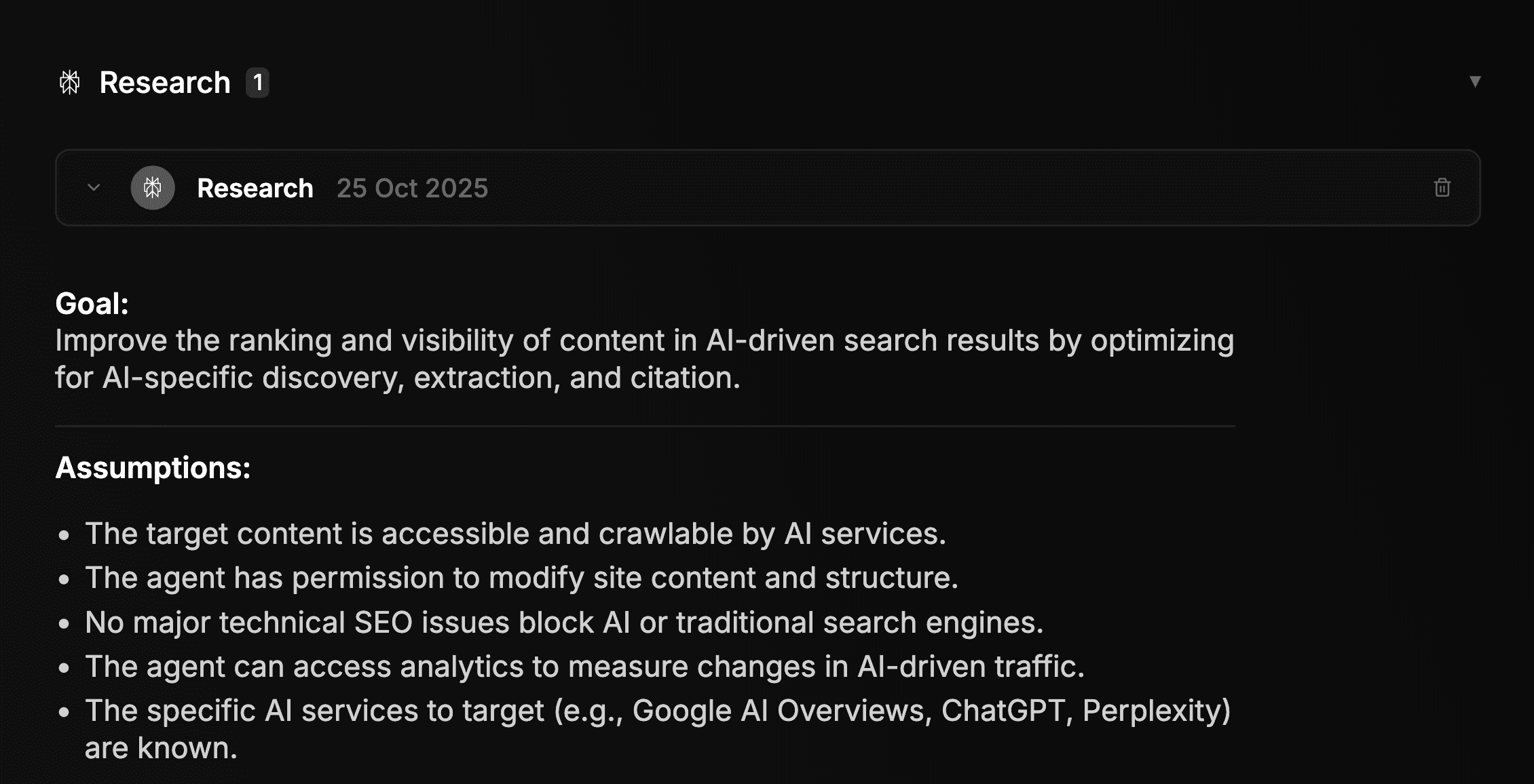 Time estimates of stages.