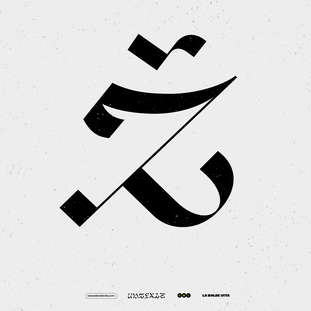 a detail of an accented letter set in Unzyale Small 