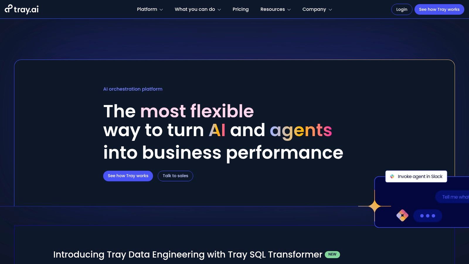 Tray.ai (Universal Automation Cloud + Merlin Agent Builder)