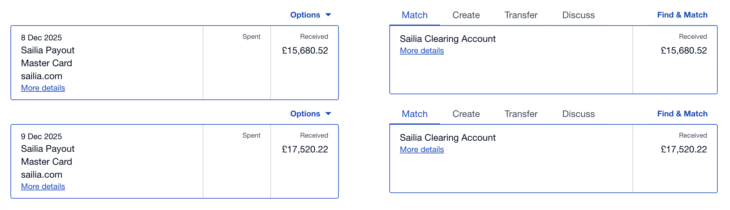 Sailia Bank Reconciliaton