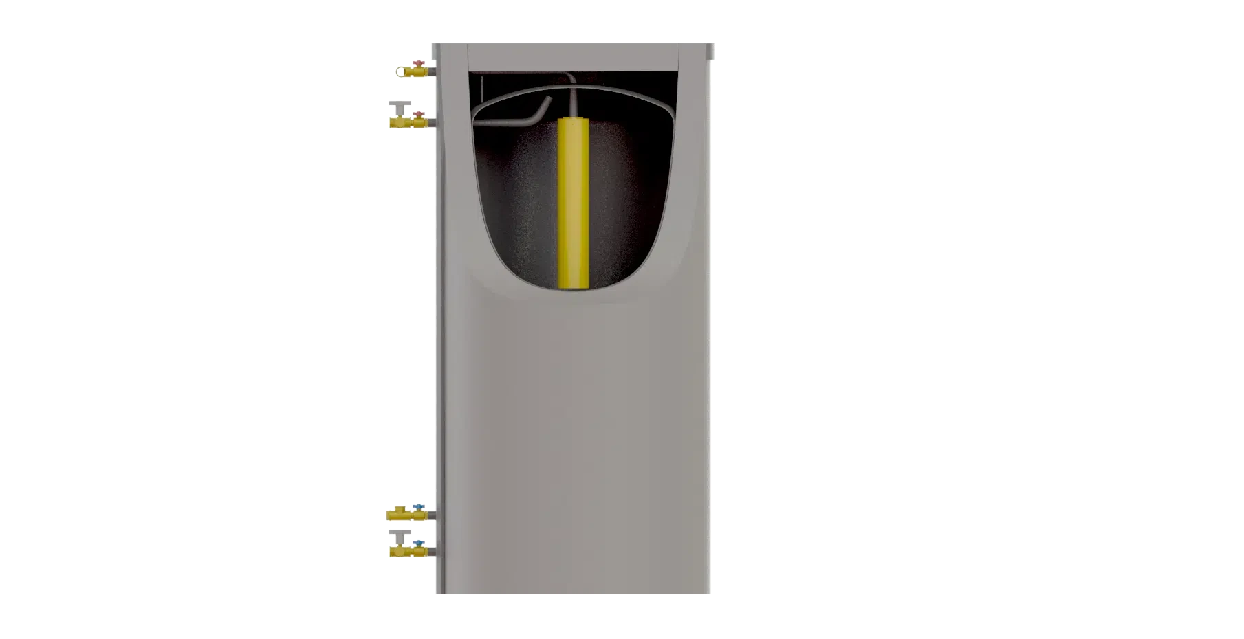 SpeedPower Schichtspeicher mit Schnitt, um den inneren Aufbau des Speichers zu erkennen
