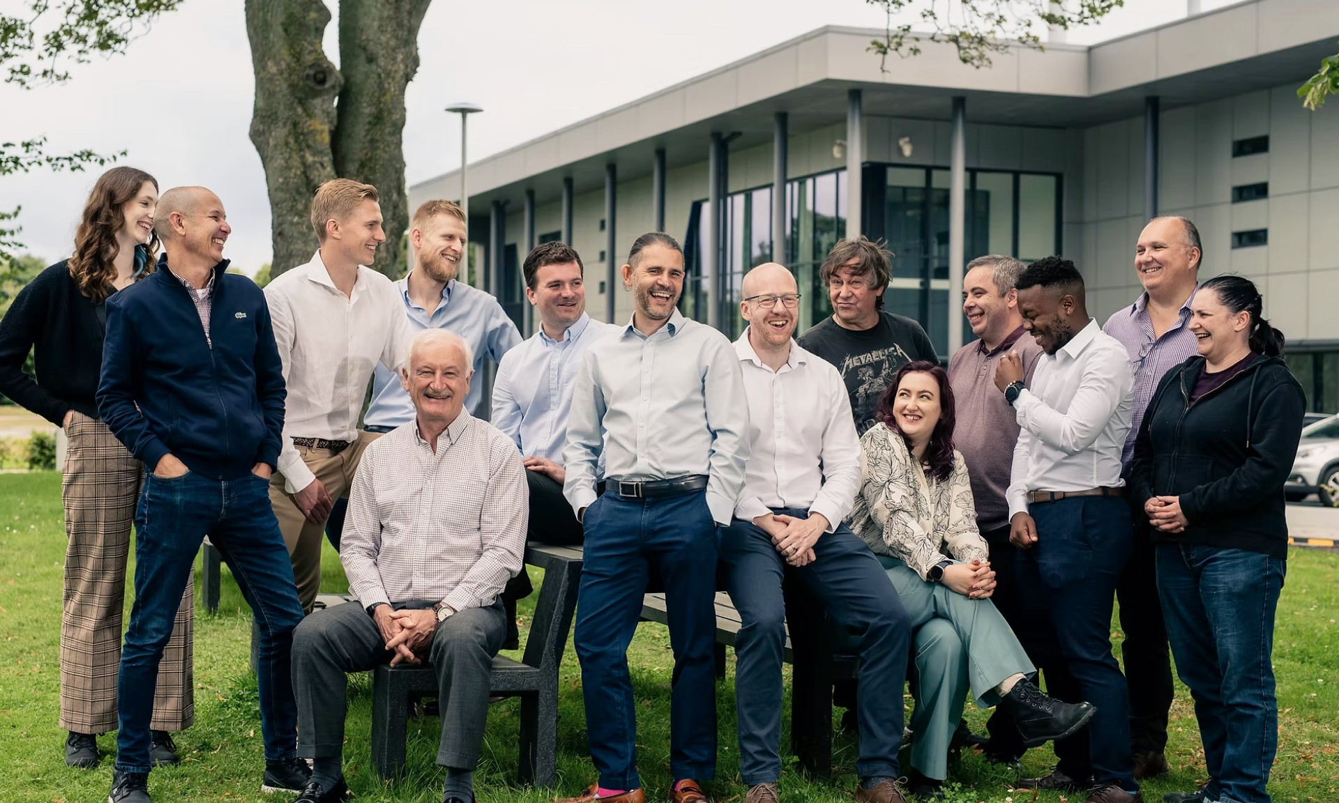 A photo of the Descycle team outside of the National Formulation Centre