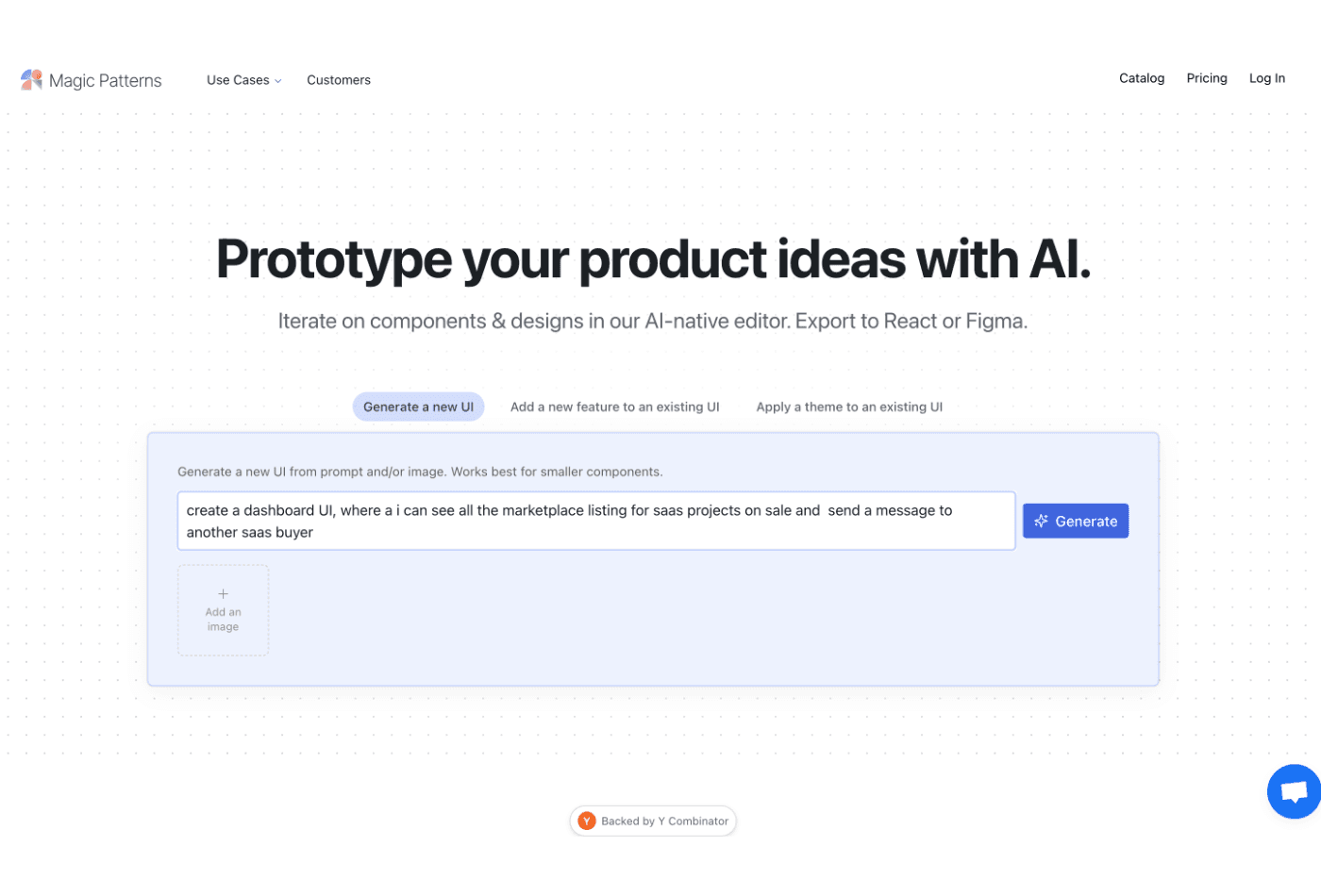 Magicpatterns AI prototyping tool