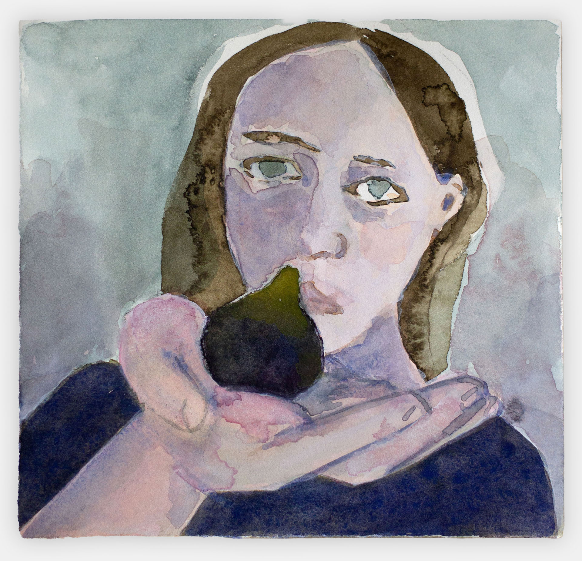 Fig, 2022, watercolor on paper, 8x8"