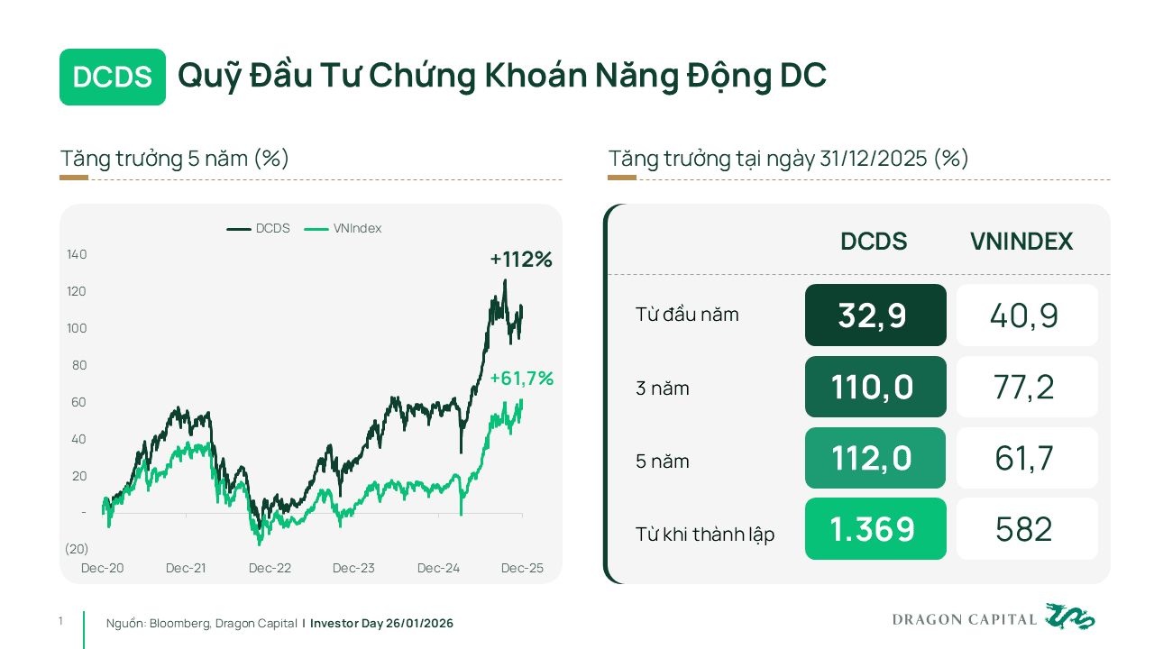 đầu tư DCDS từ đầu năm dem lại hiểu quả cực kỳ ấn tượng