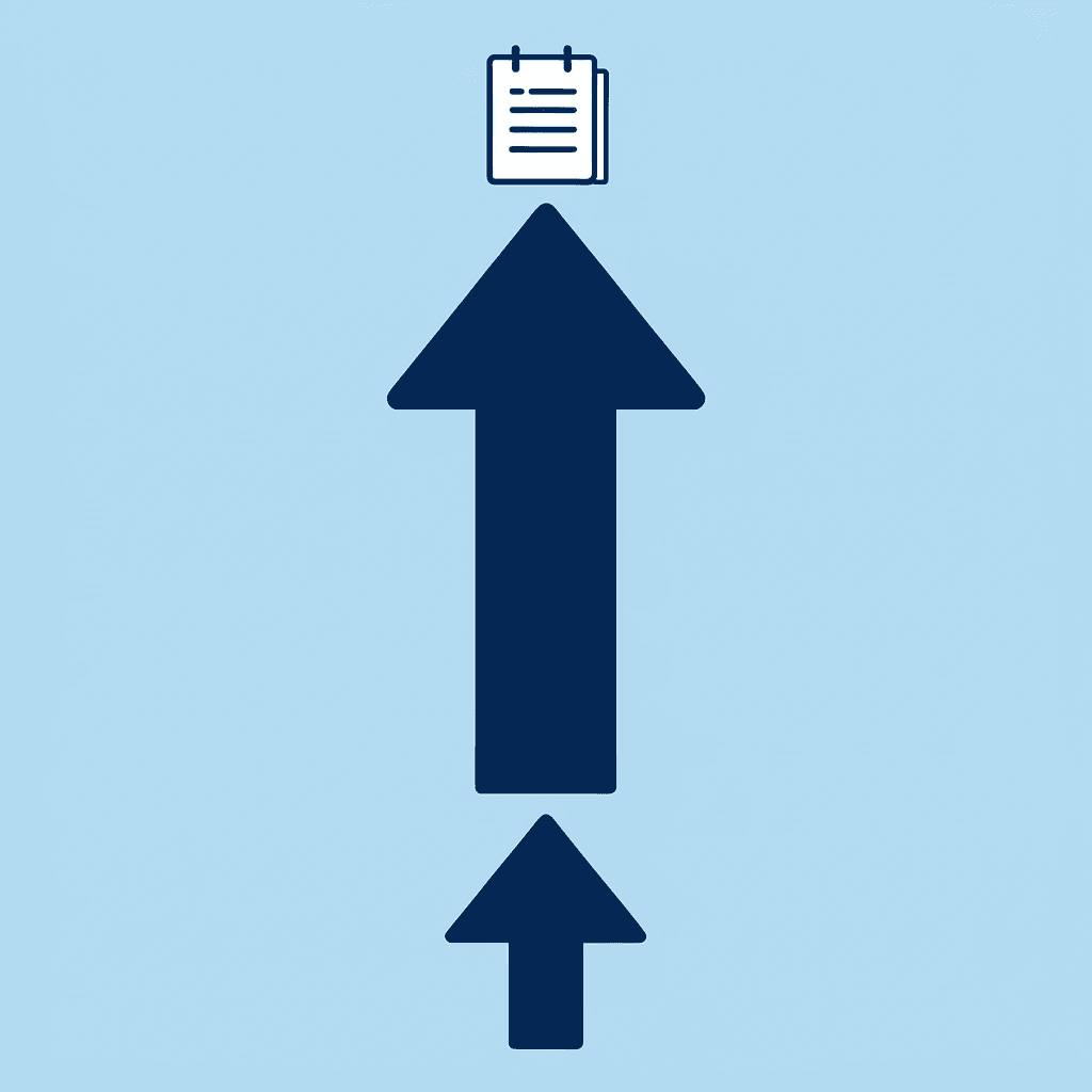 Upward arrow showing growth from generic worksheets to custom educational materials with 67% engagement increase