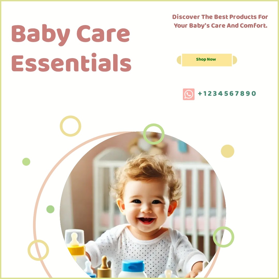 Baby care banner by the AI design generator