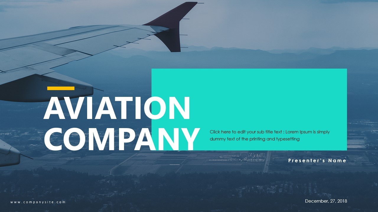 Aviation Company Presentation Cover Slide