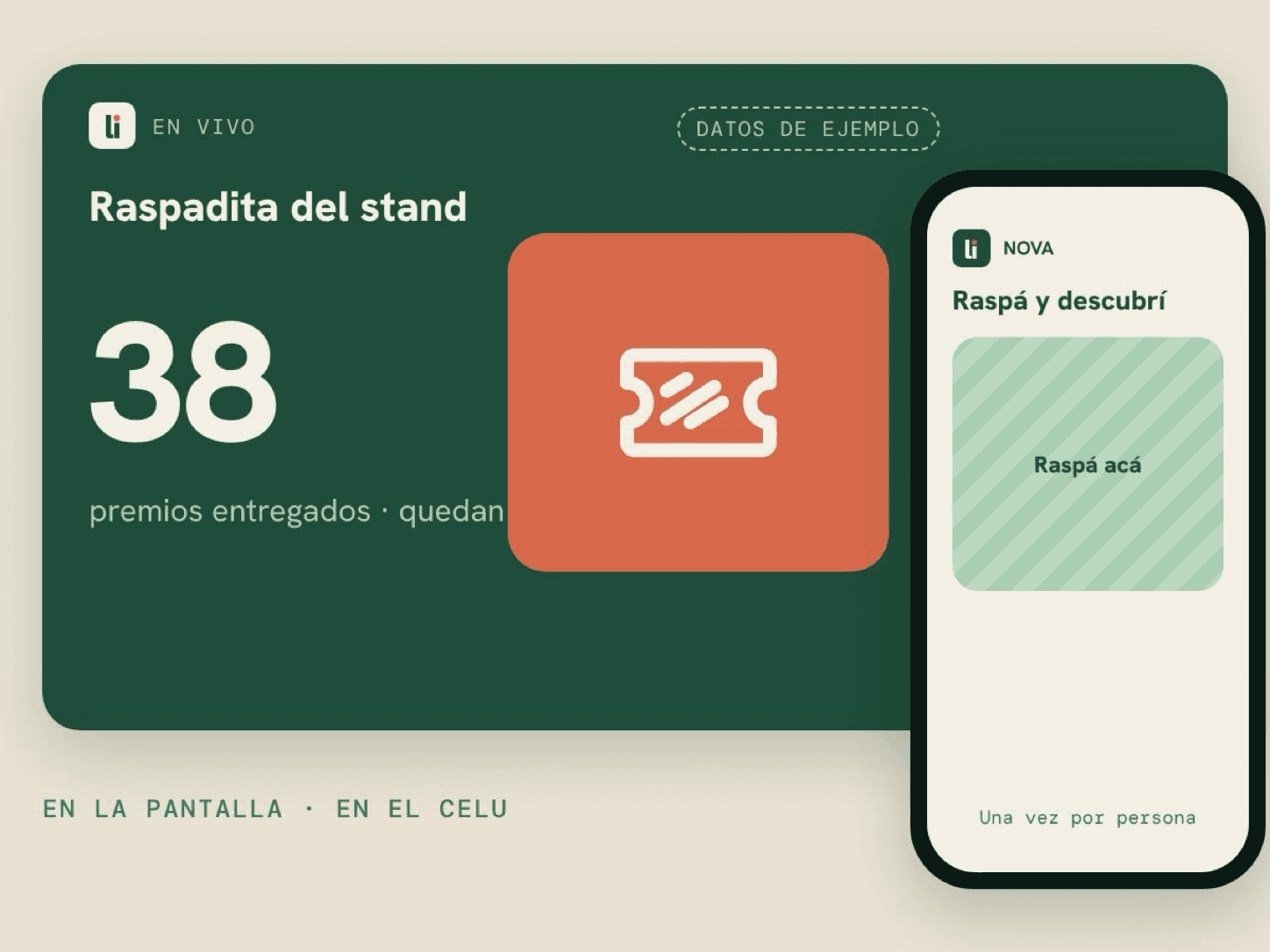 Raspadita en el celular: premios entregados en pantalla