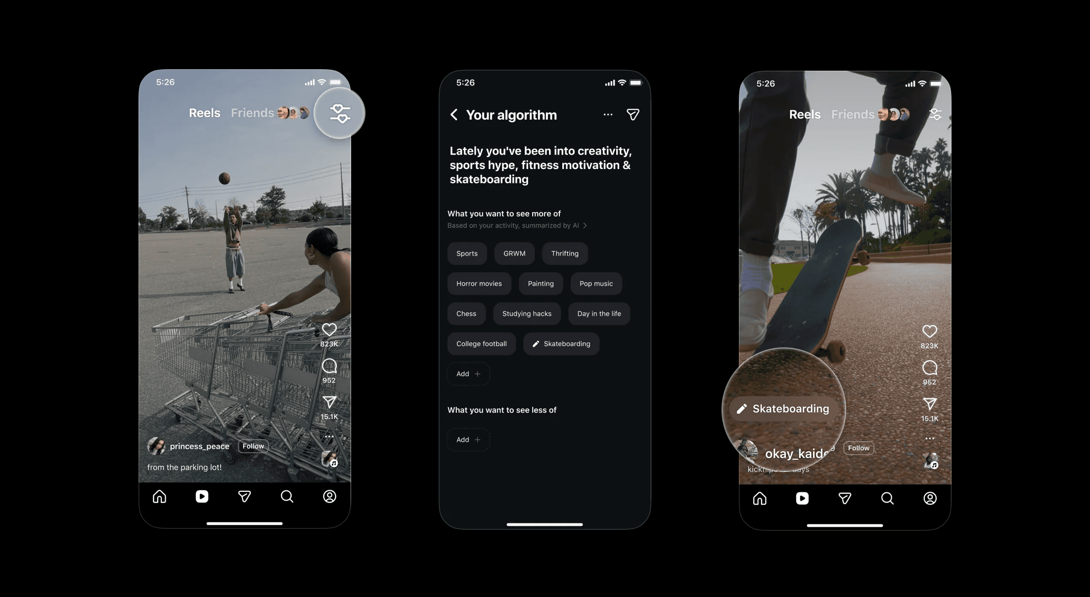 Instagram's new "Your Algorithm" tool in the Reels tab.