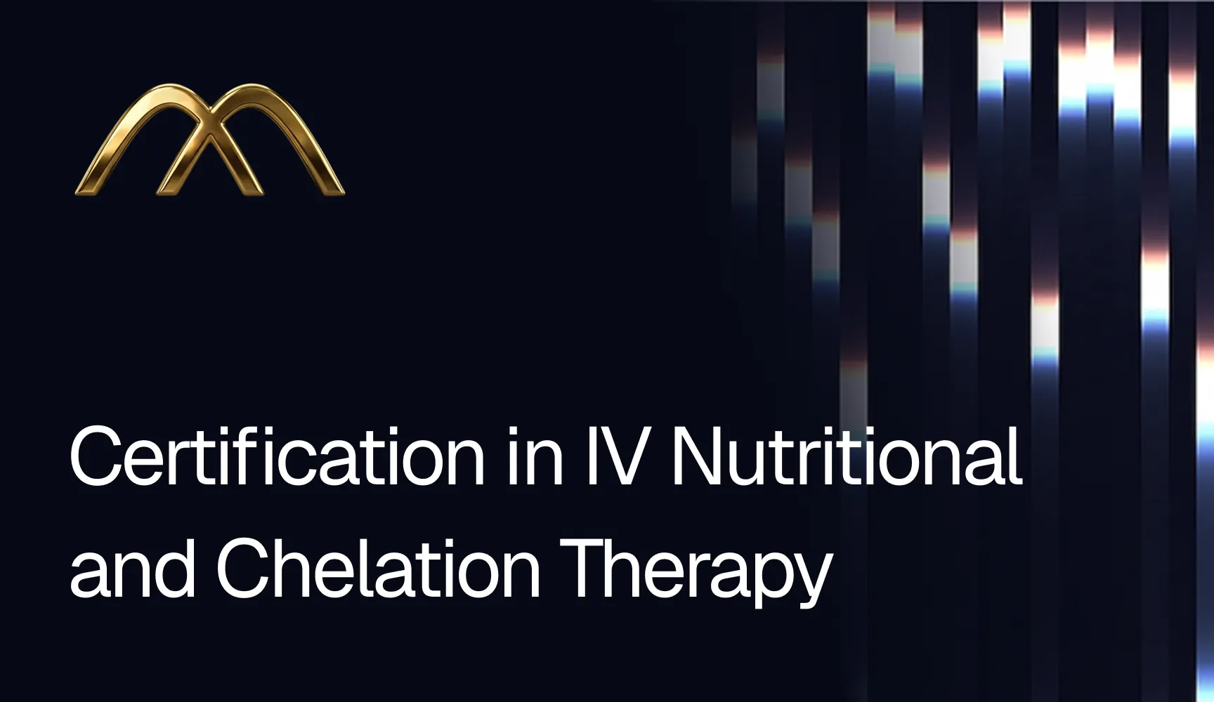 Course card for Certification in IV Nutritional and Chelation Therapy