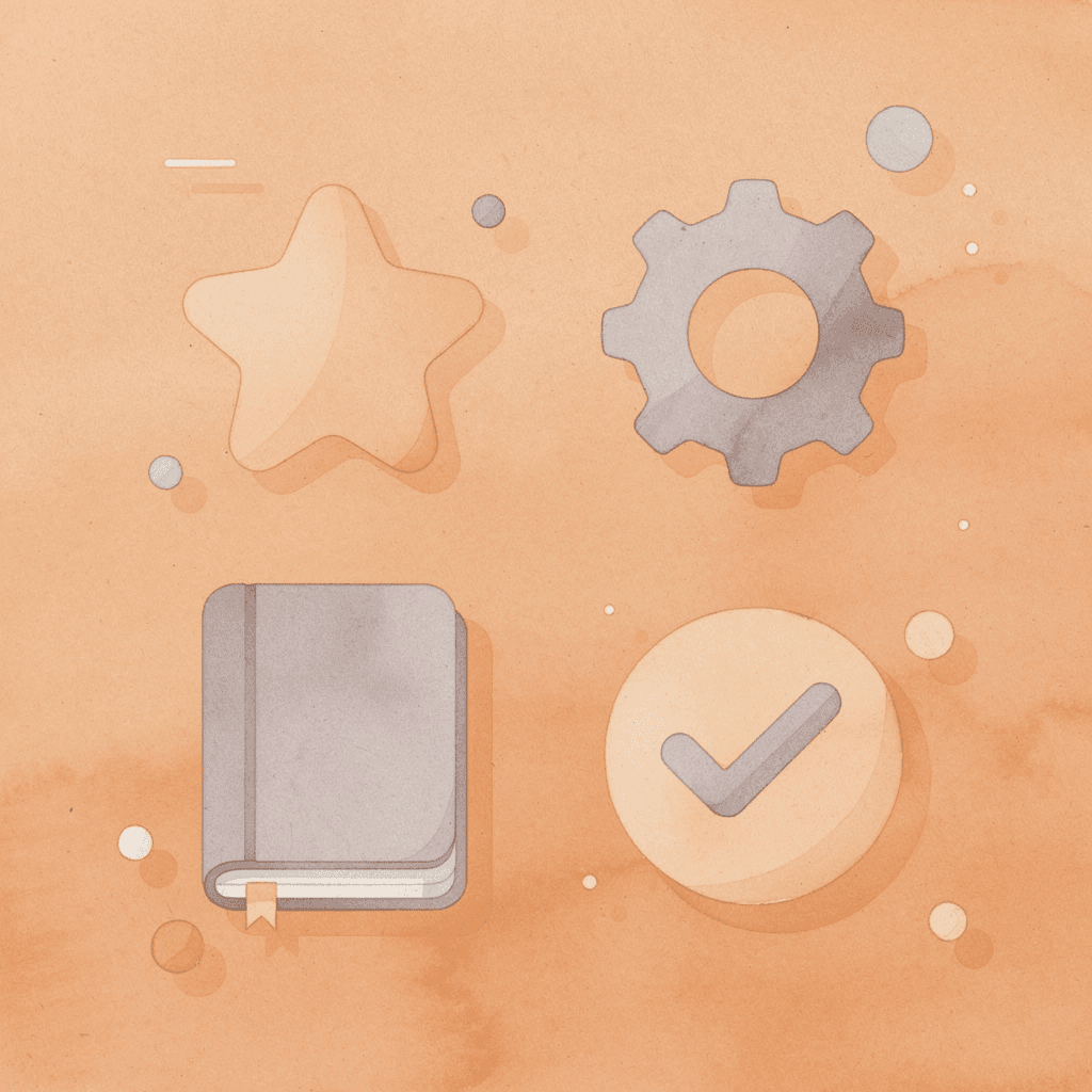 Four icons representing business stage, industry focus, budget, and timeline factors