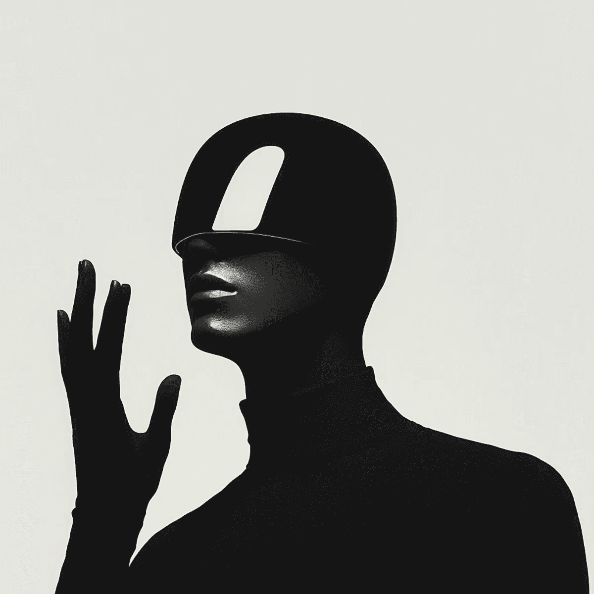 a black man wearing a headphone, side view