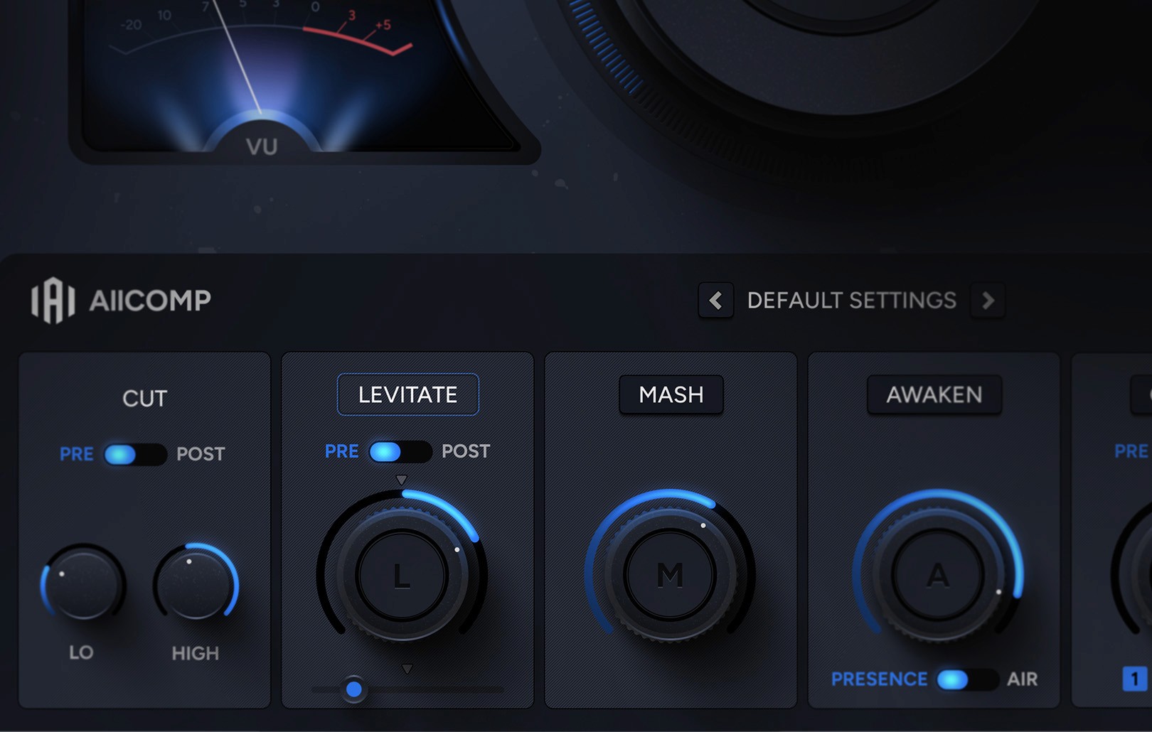 Audio design ALLCOMP main dial them blue bottom dials