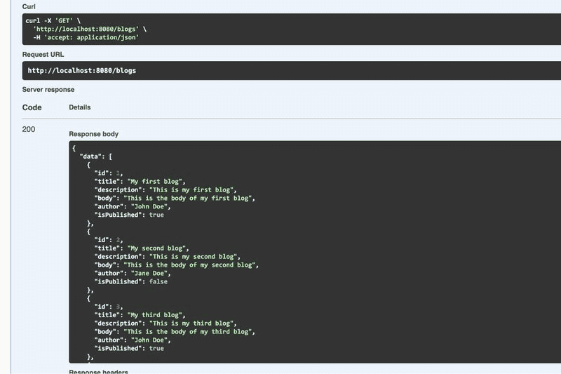 Creating the REST API.