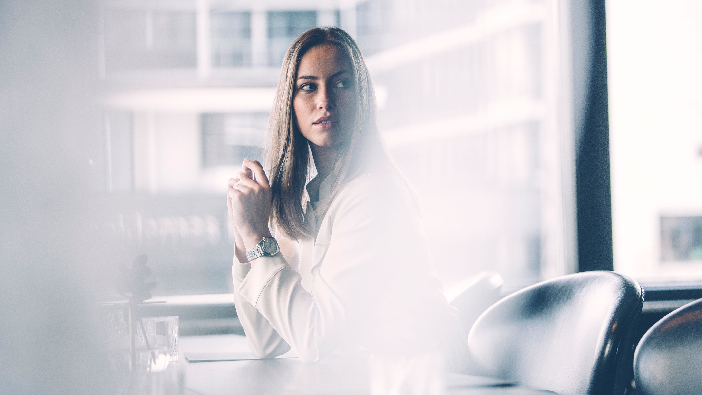 white apple keyboard on white table