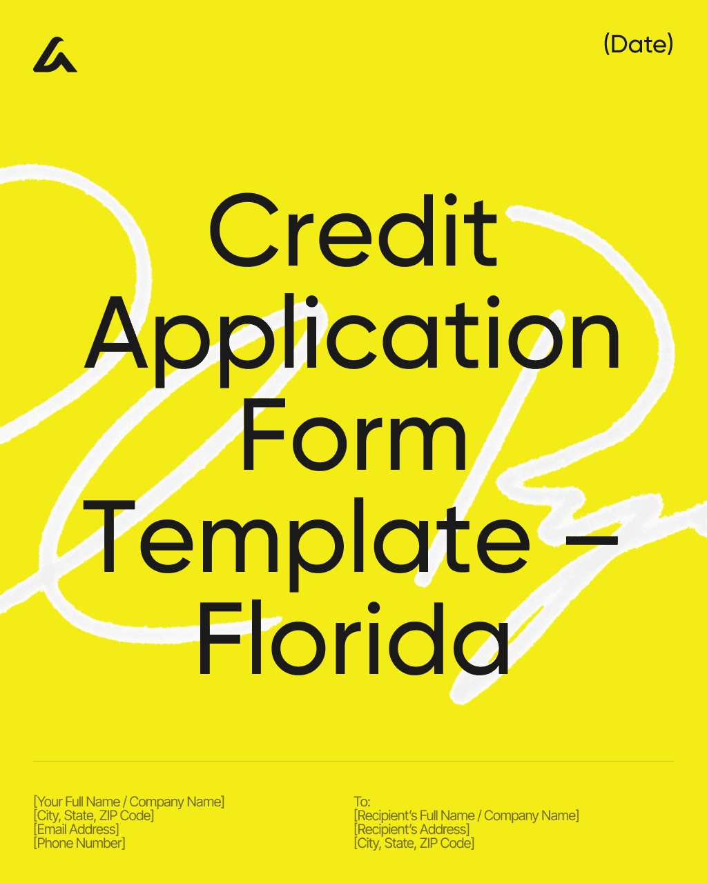 Credit Application Form Template – Florida