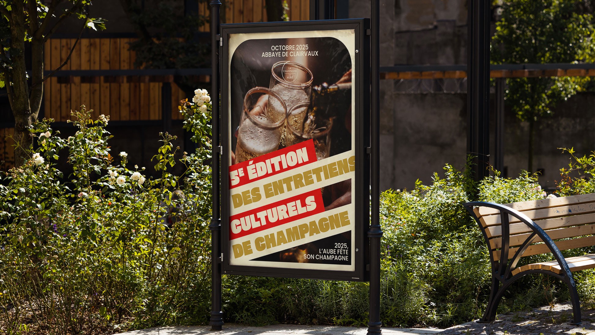 Affiche publicitaire type MUPI, 5e édition des entretiens culturels de champagne.