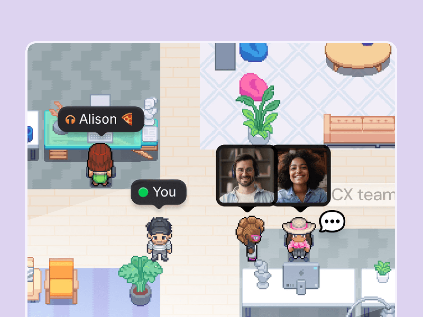 Três exemplos de modelos de escritórios virtuais no Gather