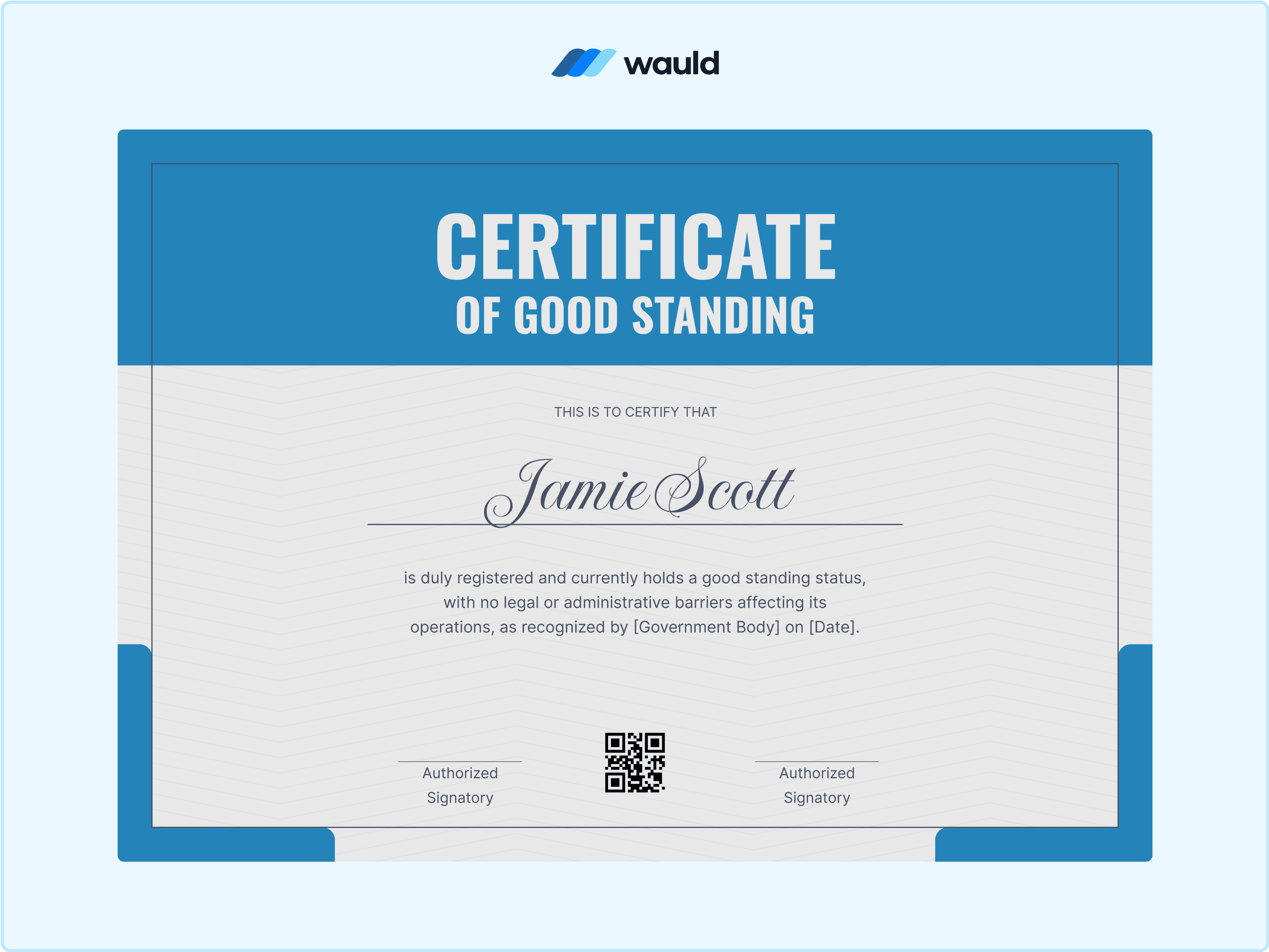 Wauld - Blue-Gray Certificate of Good Standing