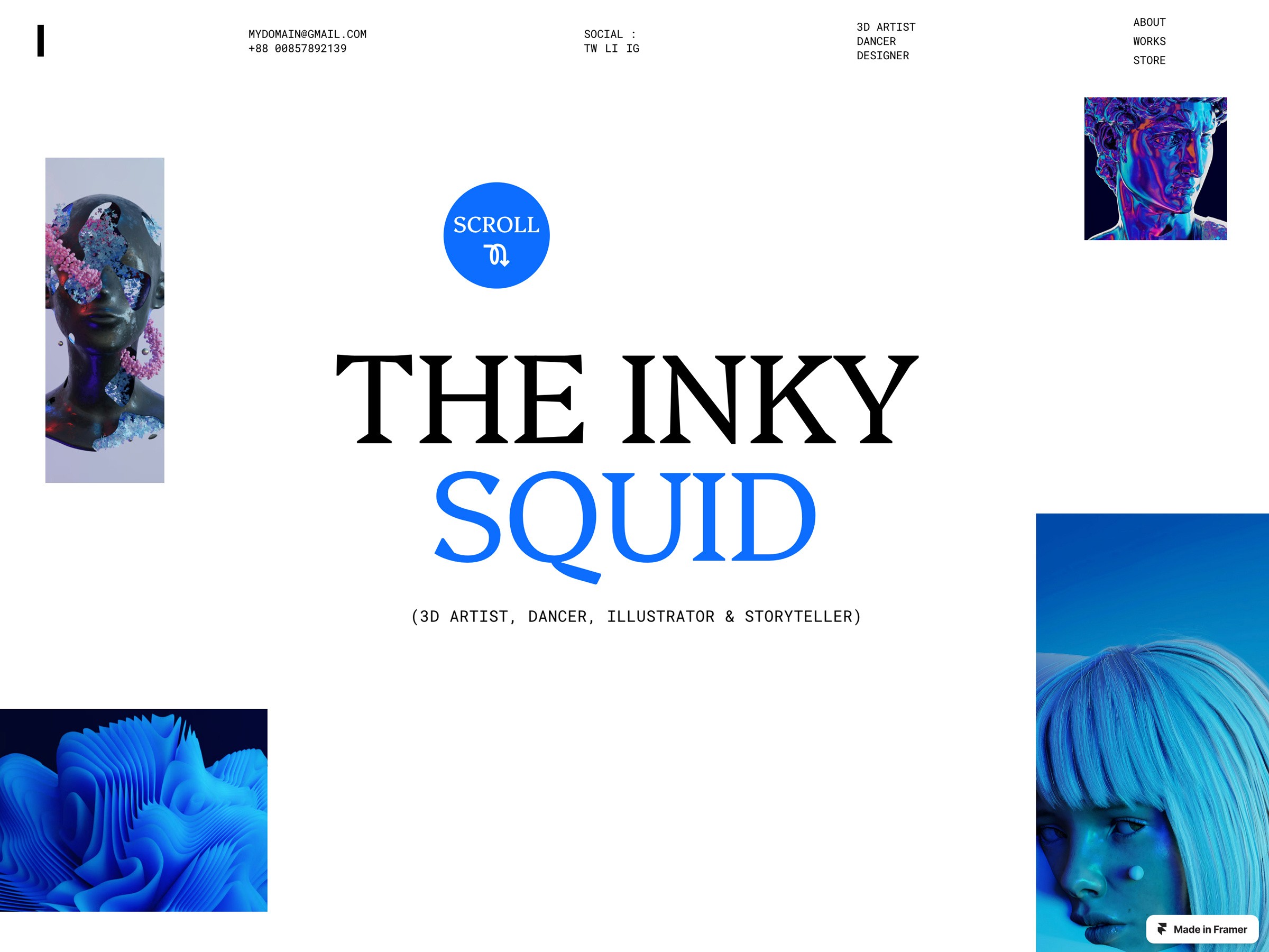 INKY — 动效彩色作品集网站设计灵感