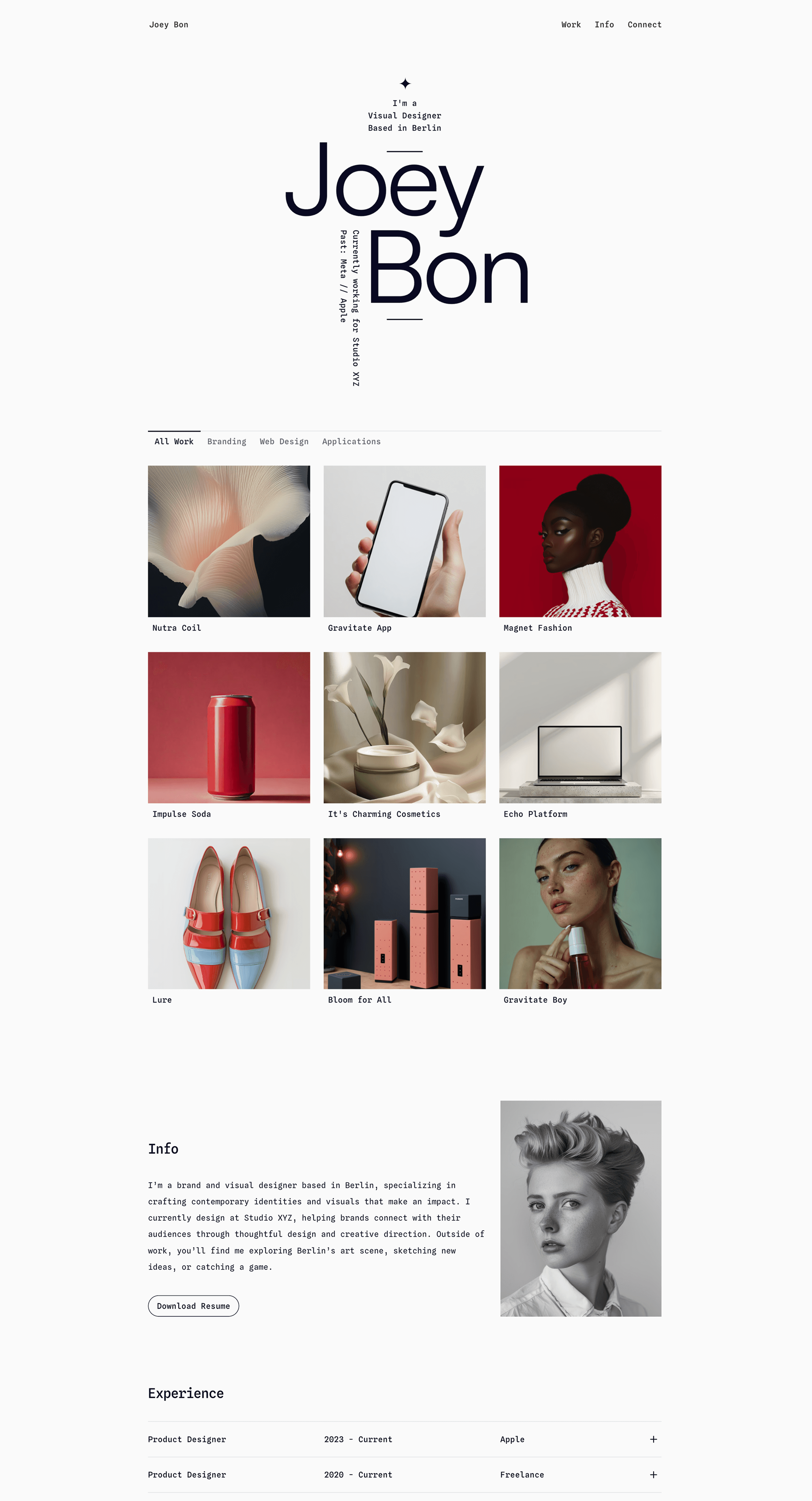 Joeyfolio Framer template