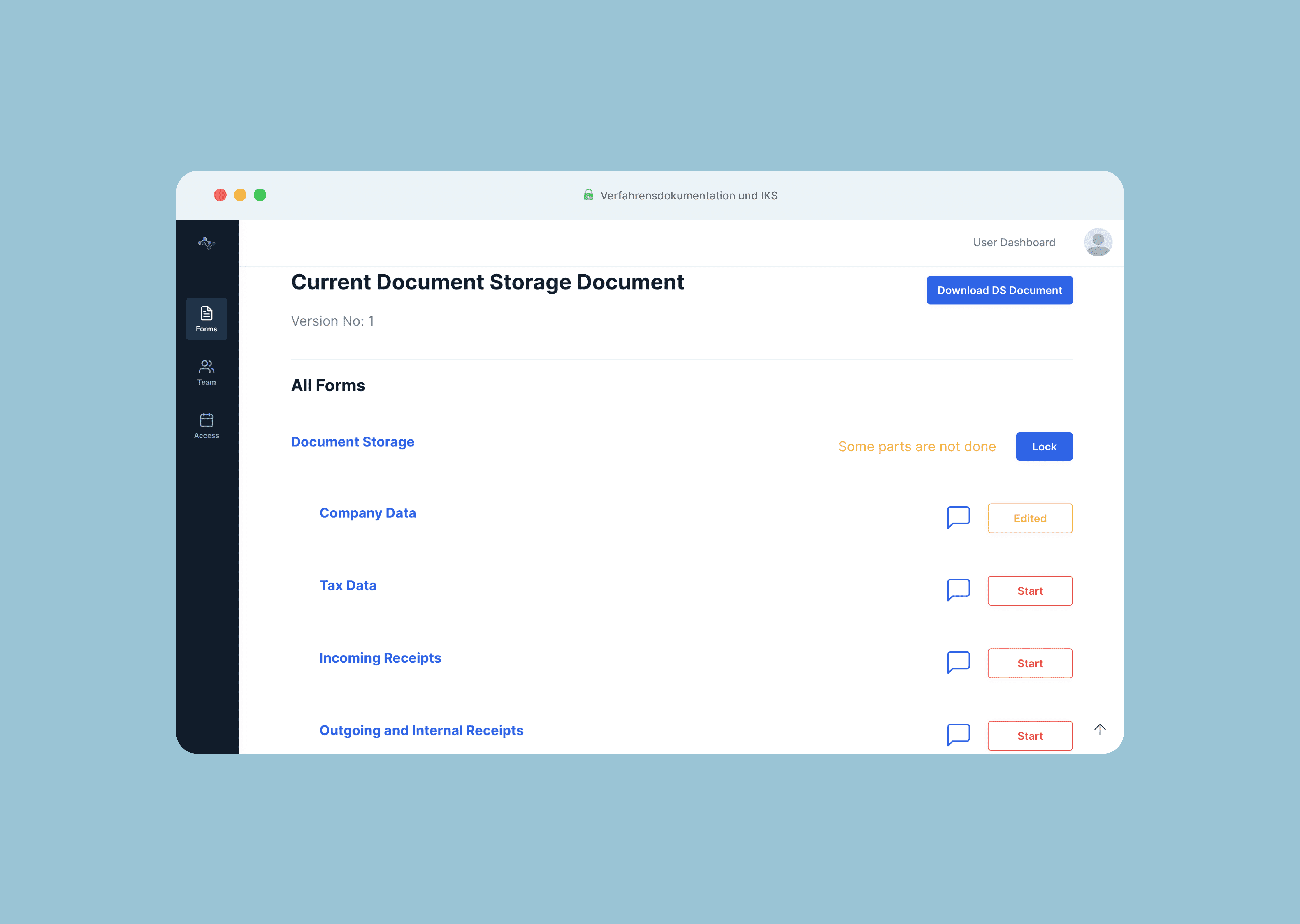 Relational Forms Dashboard