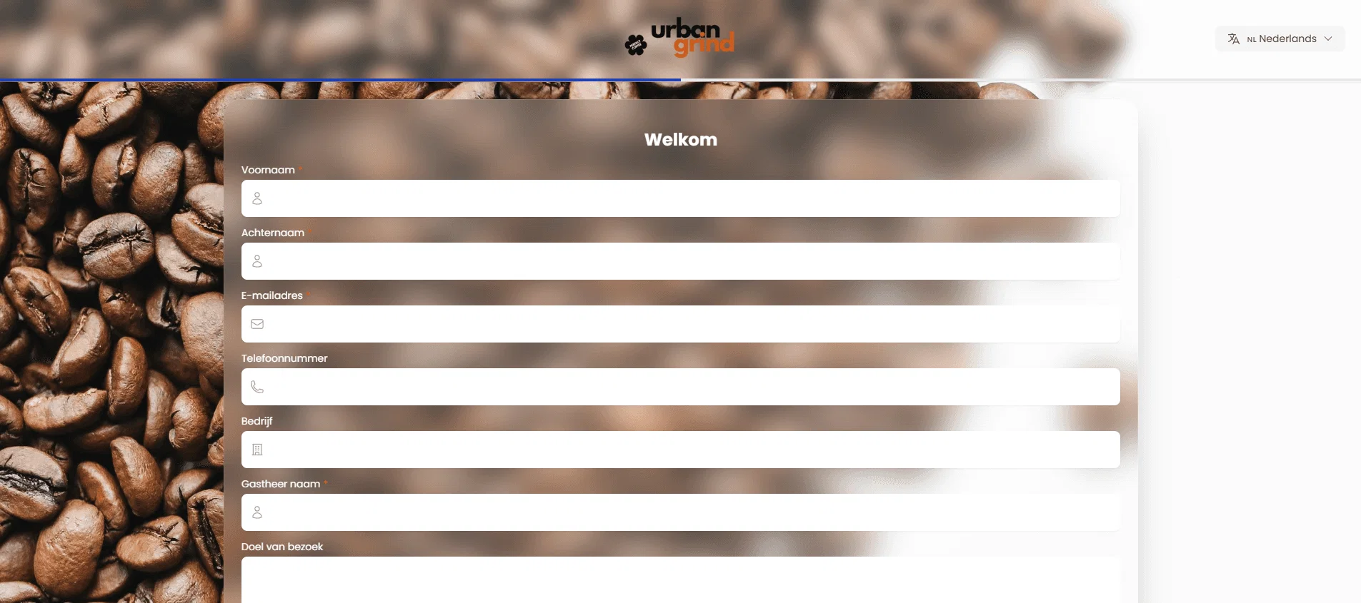 Gepersonaliseerde bezoekersregistratie kiosk