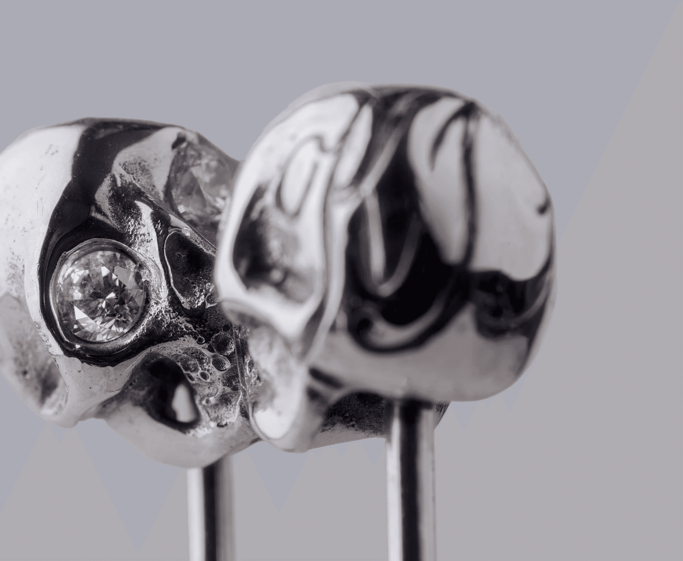 Kiss Me Double Skull Pin Jewellery 