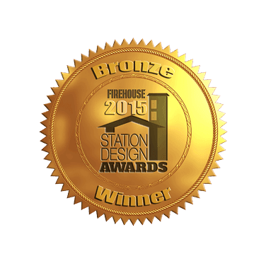 Firehouse Station Design Awards 2015 Bronze Winner seal with bronze medallion.