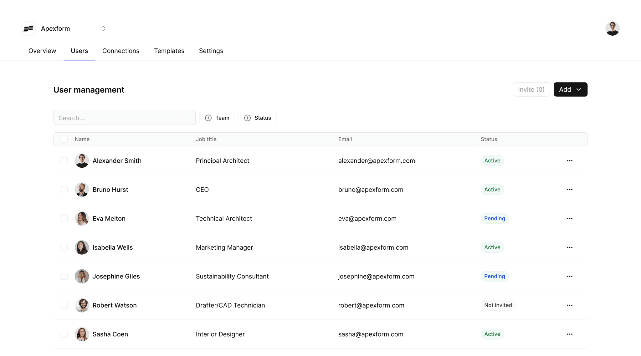 Tapify Workspace user management