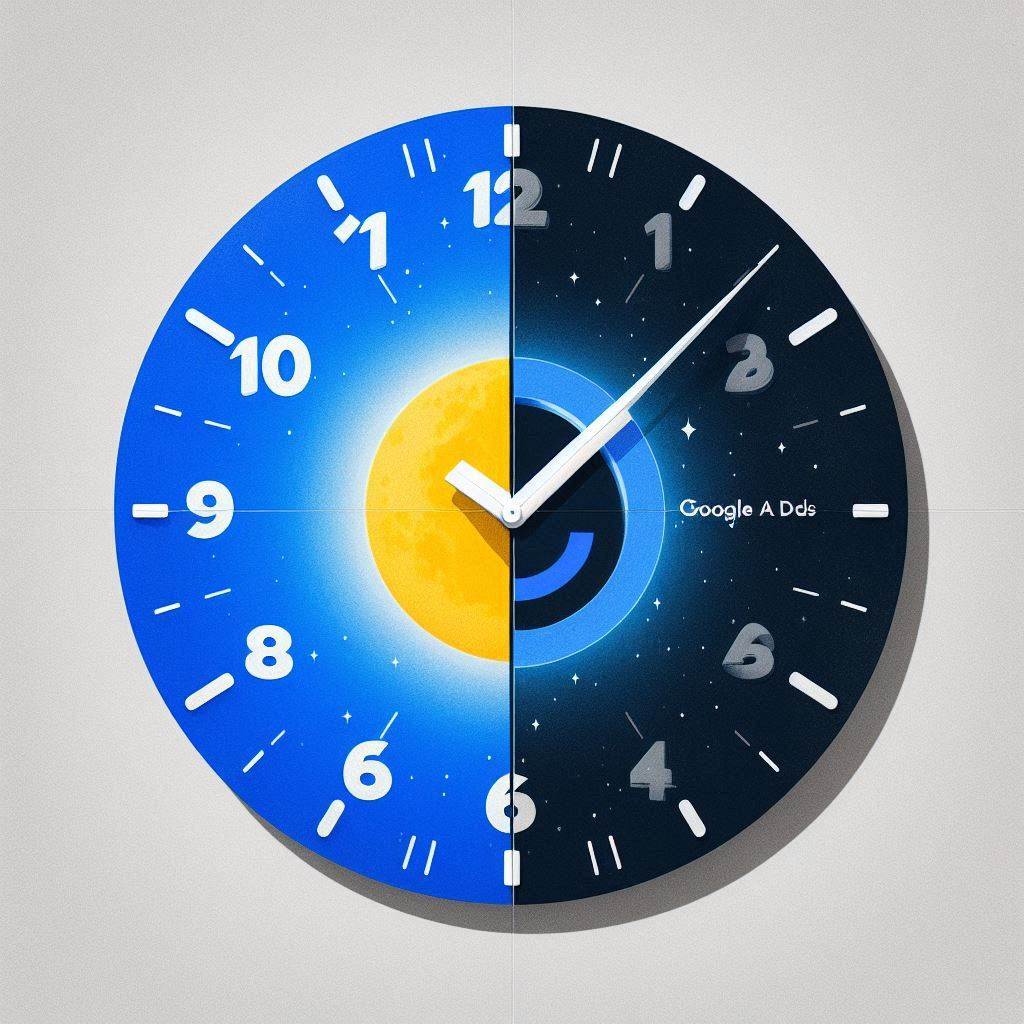 split clock with one side as day and other half as night