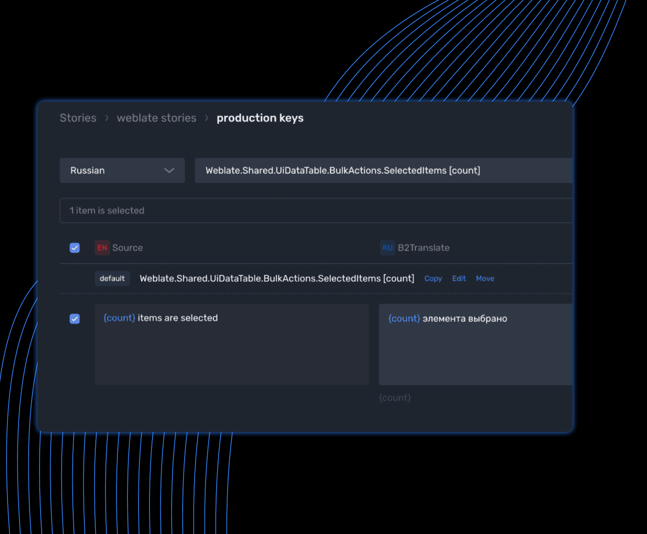 Dynamic variables in translation strings
