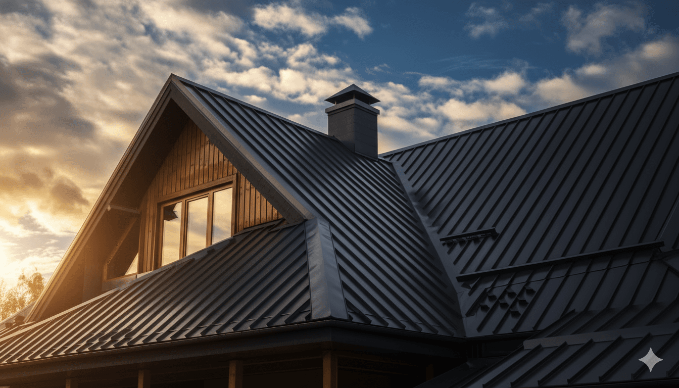 a white house with a red tiled roof
