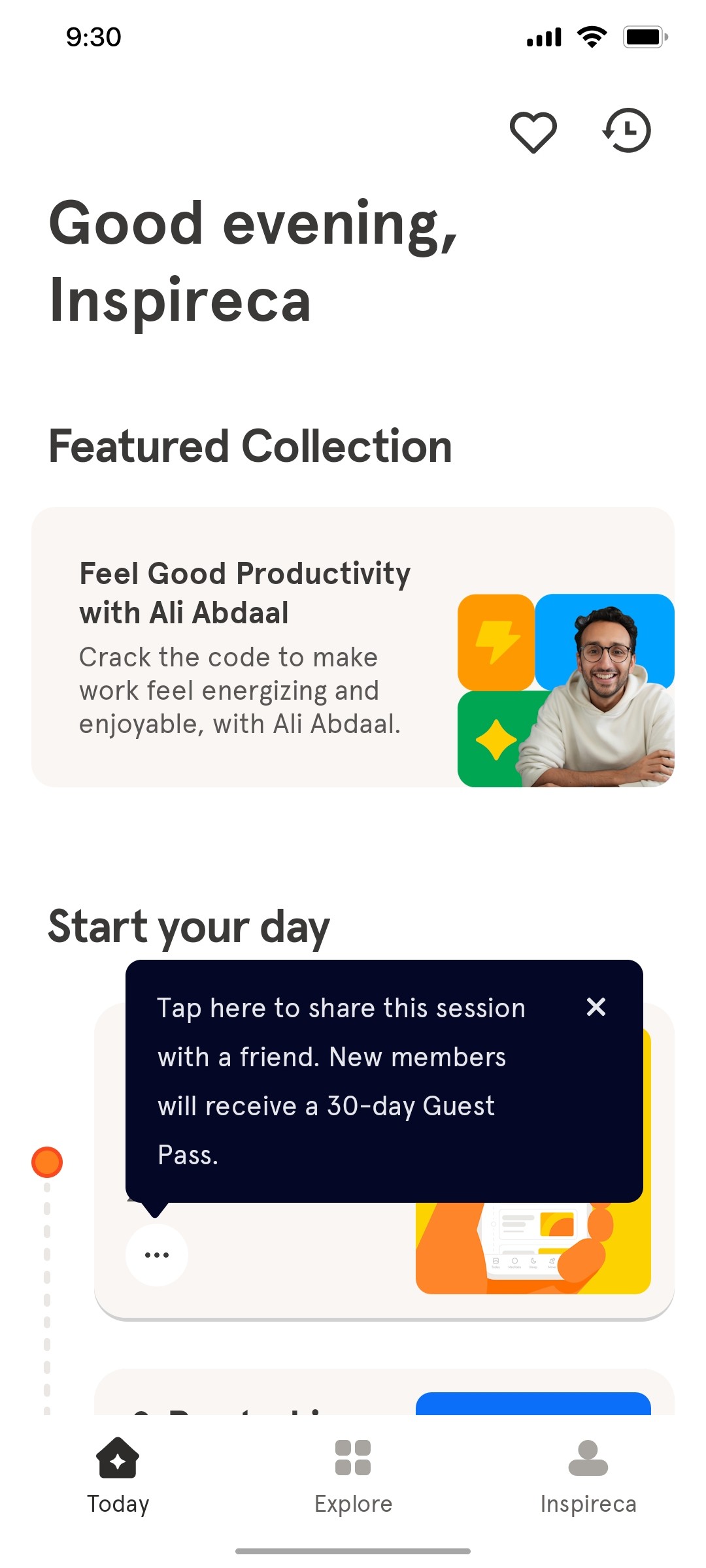 Headspace Home Guide screen