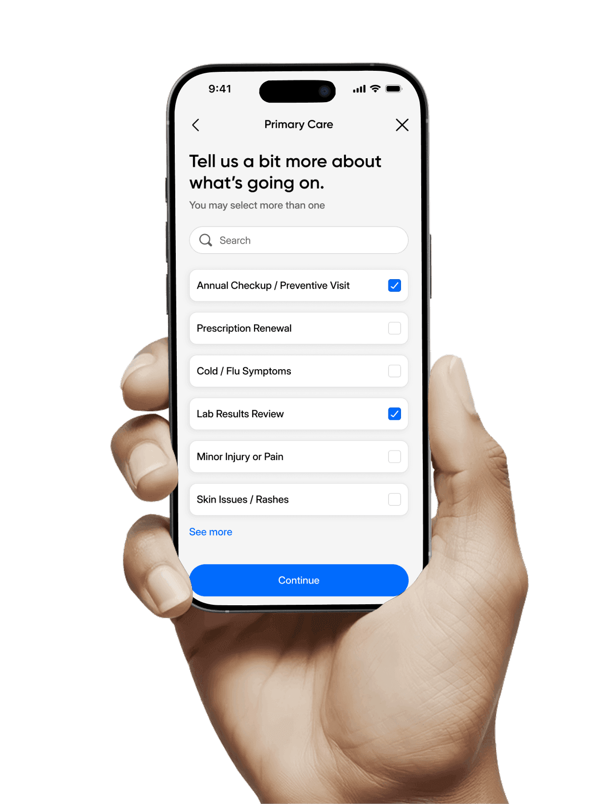 Onboarding questionnaire on mobile
