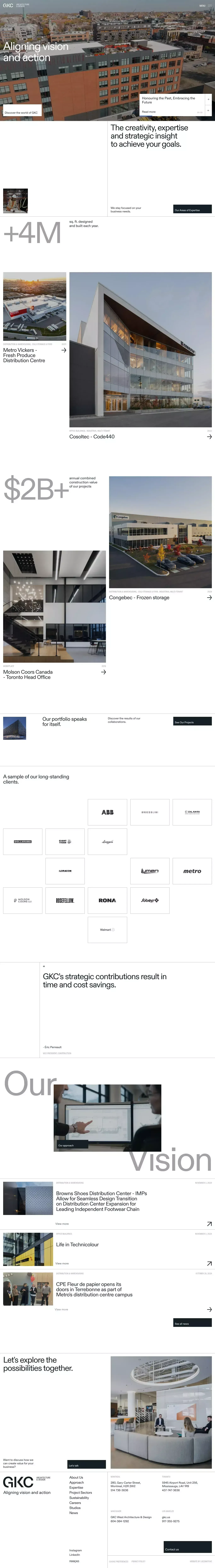 GKC Architecture and Design portfolio page screenshot showcasing Architecture and Design design