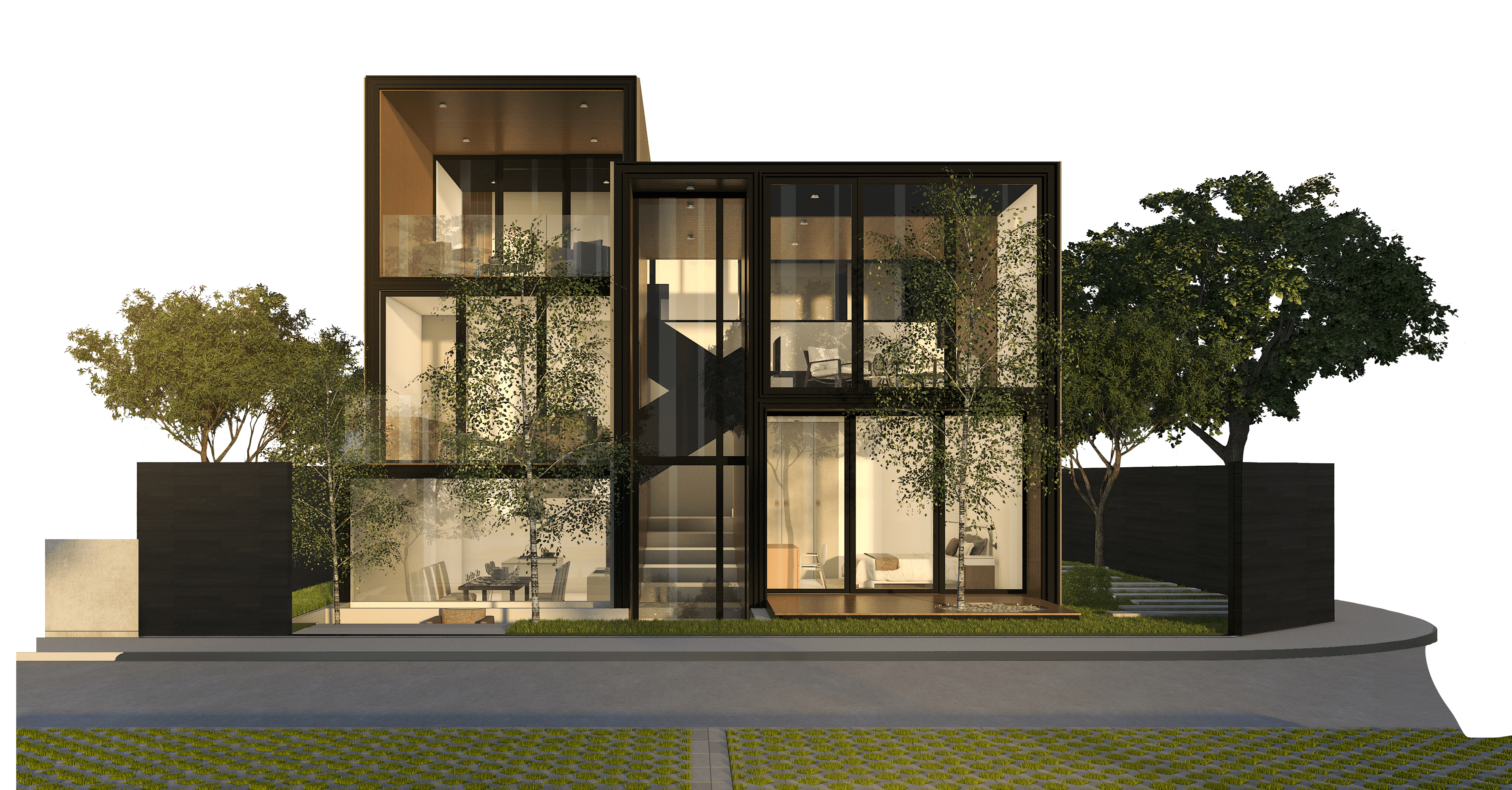 modern sculptural building with curved wooden exterior