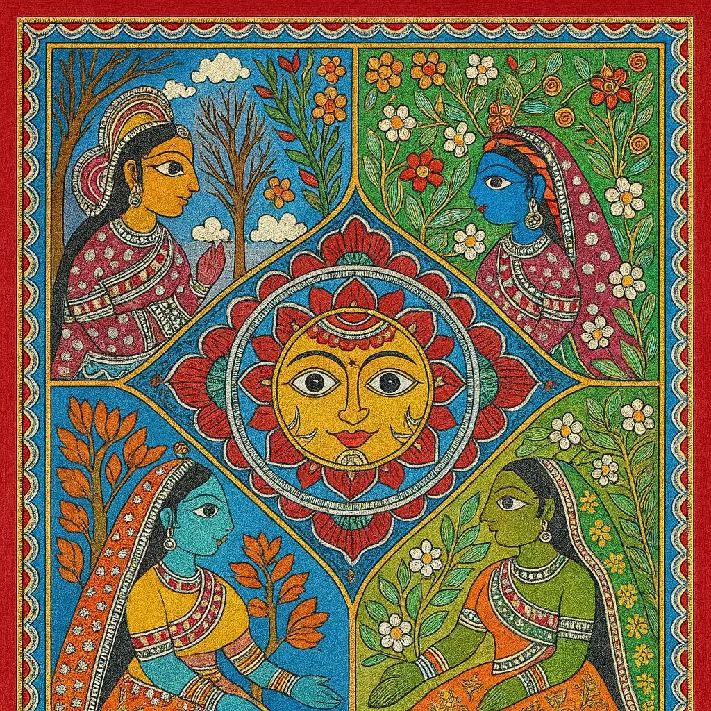 It depicts changing season over 12 months