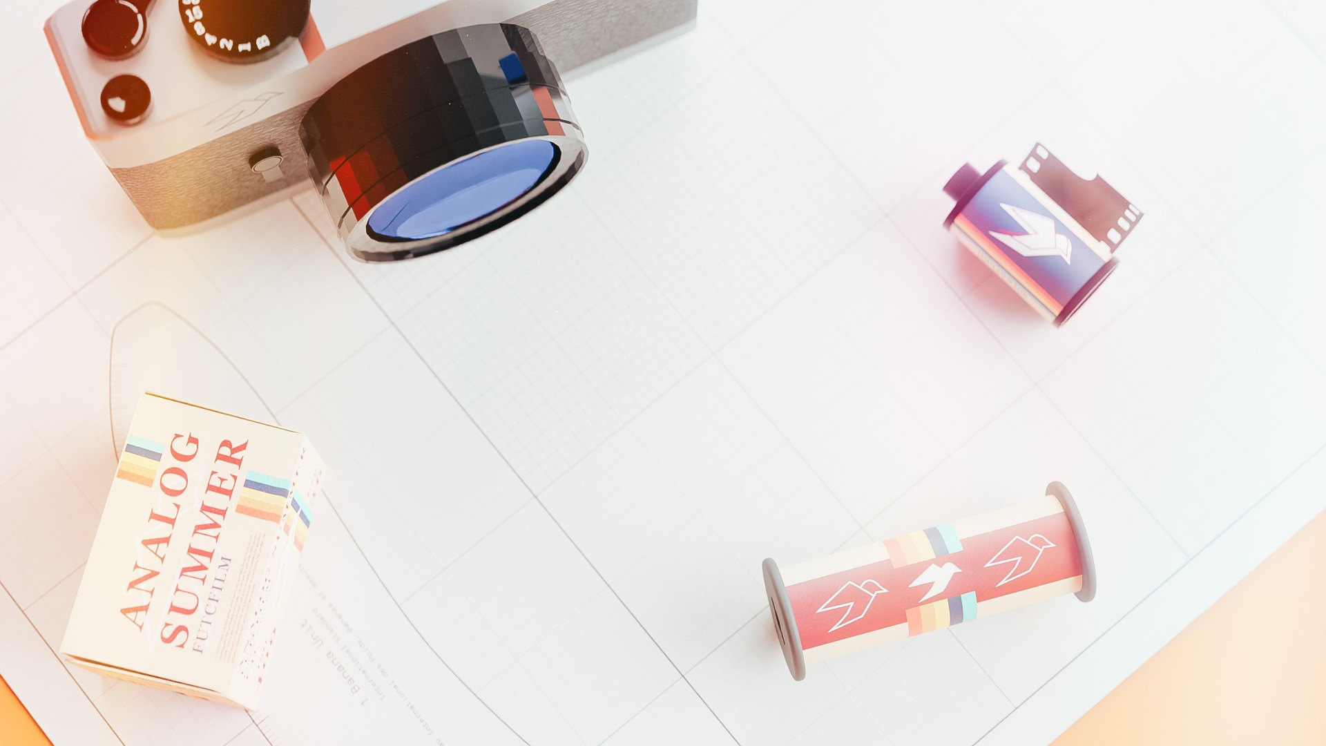 3d renders of film rolls