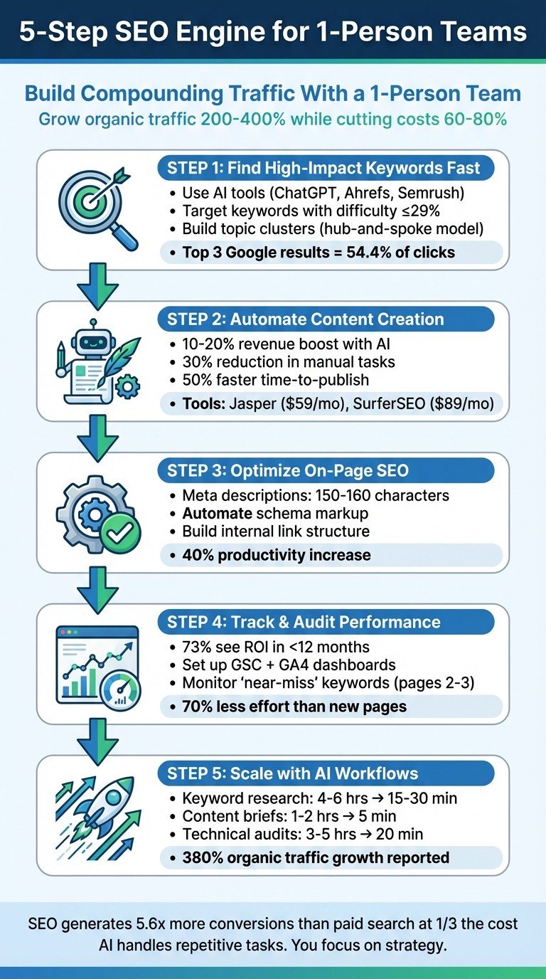 5-Step SEO System for Solo Marketers to Build Compounding Traffic