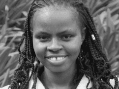 Lady smiling towards camera