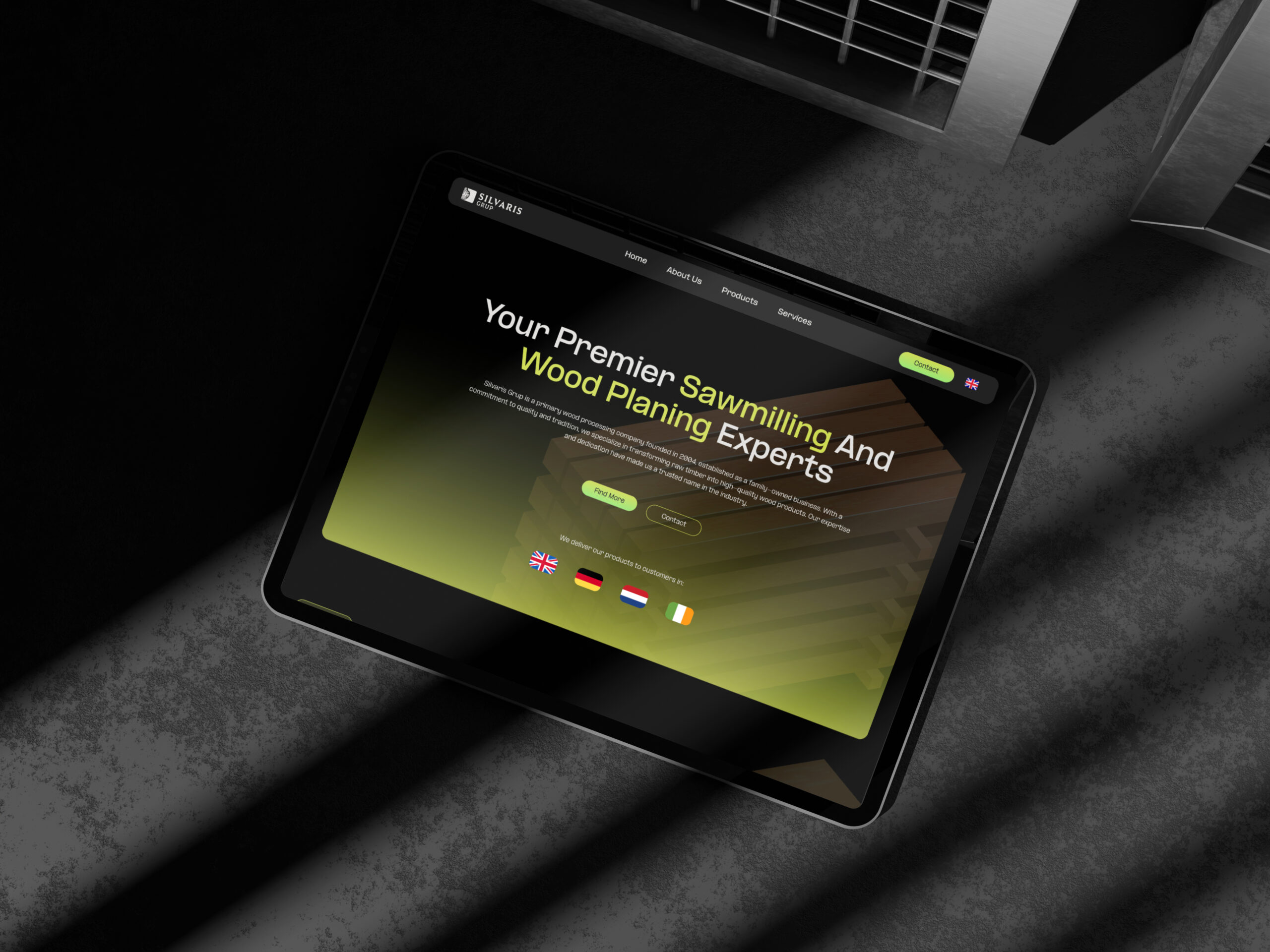 Silvaris website - Ipad Ui 
