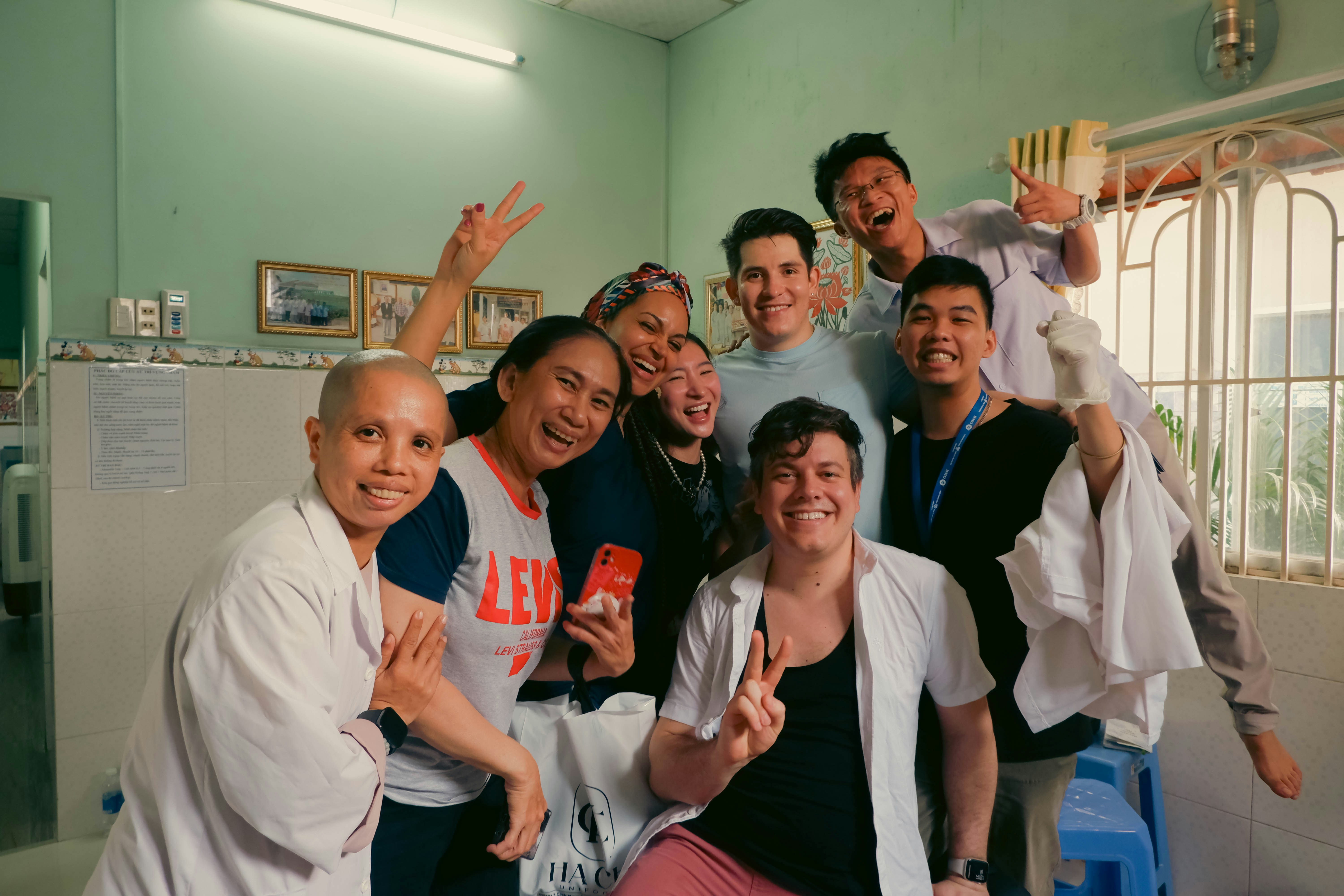 A group of people posing for a picture