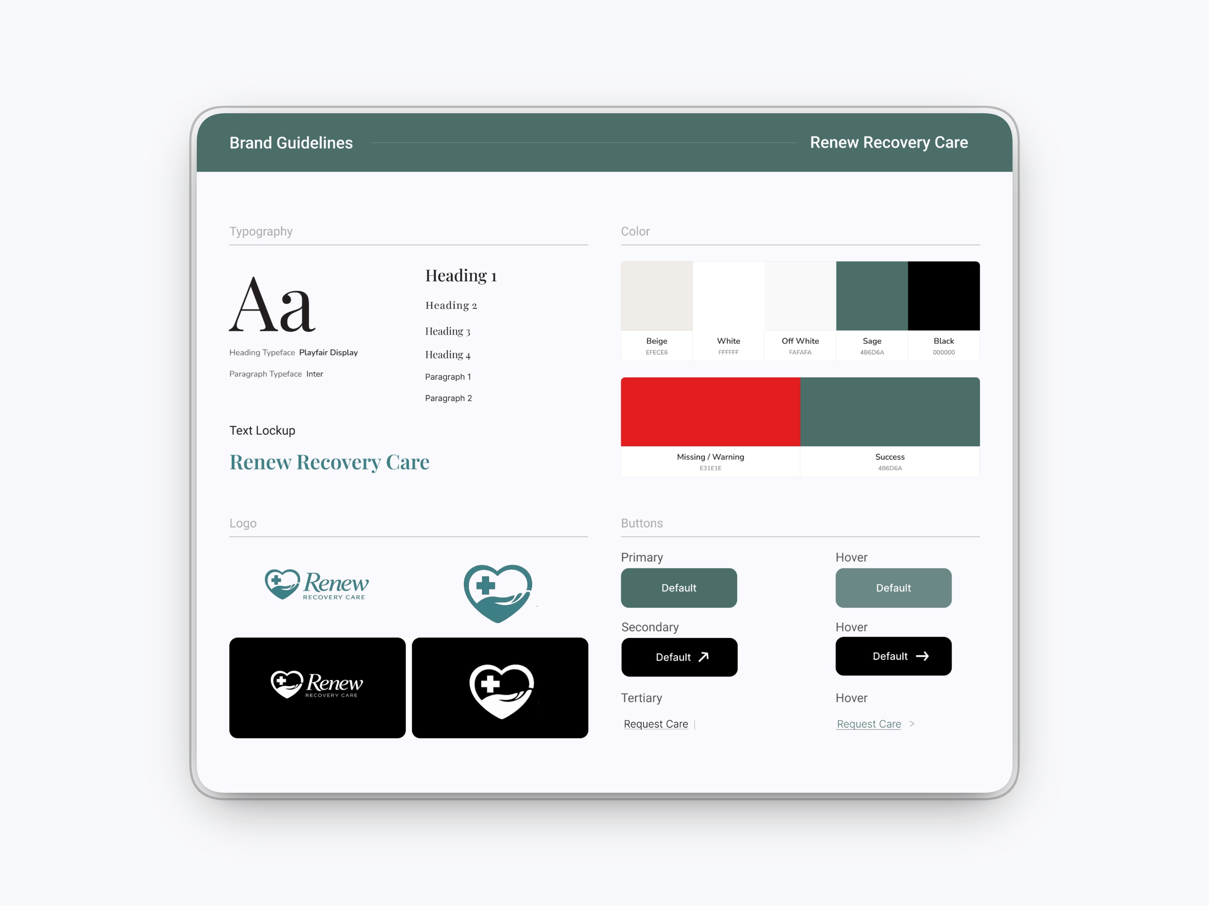 Comprehensive visual identity system and brand guidelines for medical hospitality.