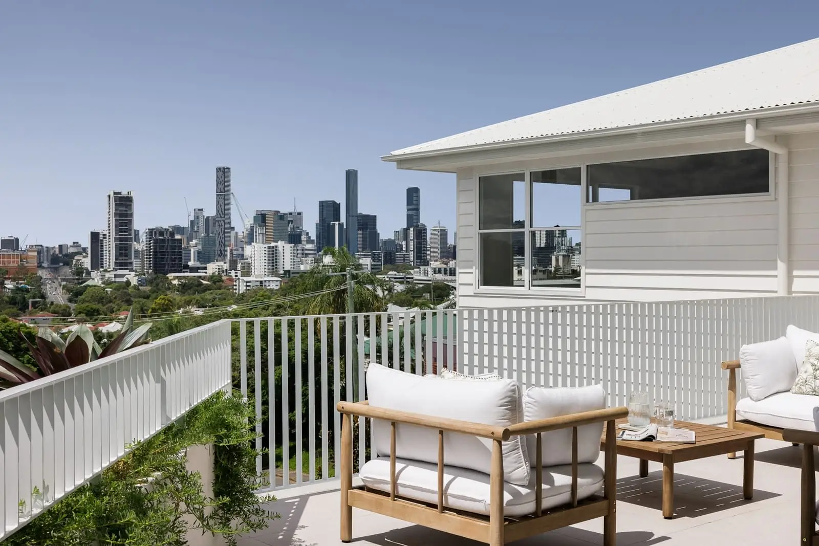 Clare house verandah overlooking Brisbane city