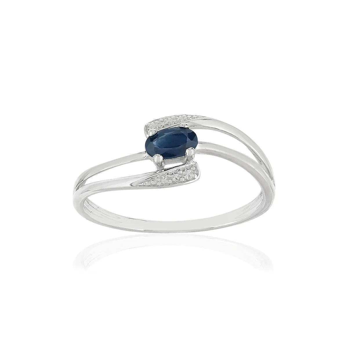 Bague en or blanc 375 sertie de saphirs