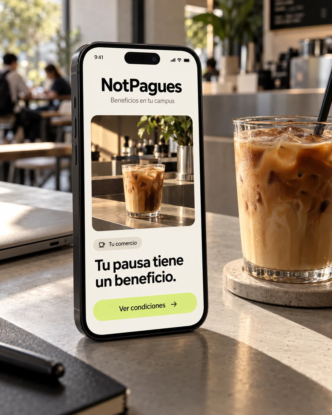 Concepto de un beneficio de comercio dentro de NotPagues. Imagen generada con IA.
